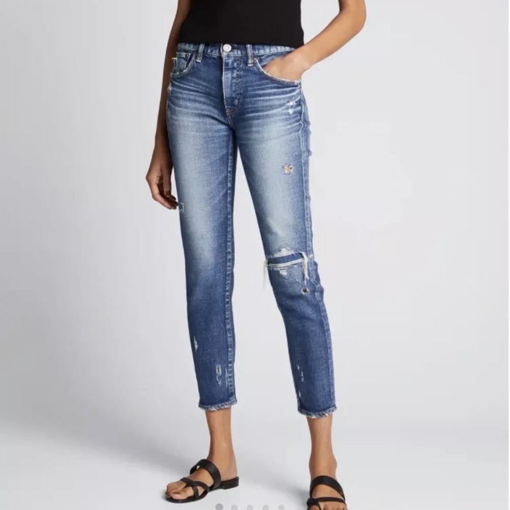 NWOT Moussy Vintage Lenwood Ankle Distressed Blue Skinny Jeans Size 25‎ Designer